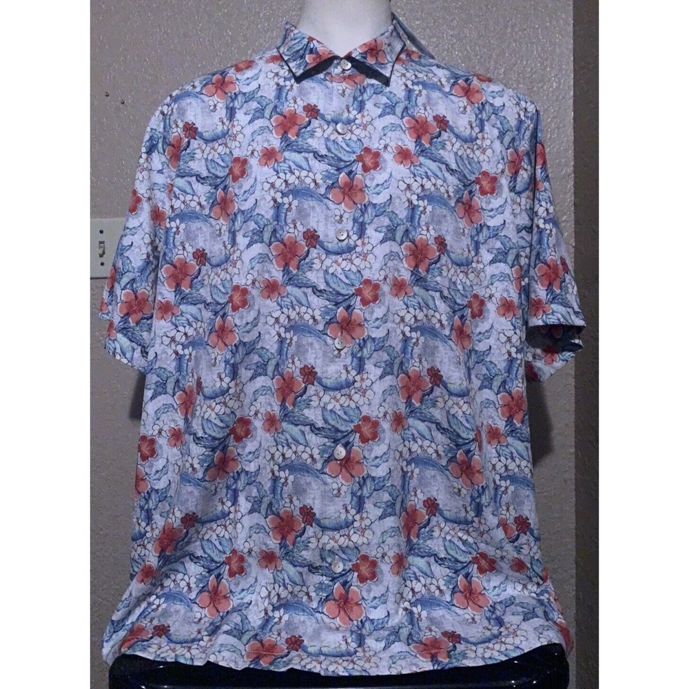NEW Tommy Bahama Men's 3XL Island Zone Silk Botanical Bay Hawaiian Shirt XXXL